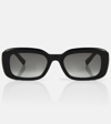 Saint Laurent Rectangular-frame Recycled Acetate Sunglasses In Black