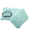 PORTOLANO PORTOLANO CABLE KNIT TRAVEL THROW & EYE MASK SET