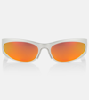 Balenciaga Silver Reverse Xpander 2.0 Rectangle Sunglasses In Silver
