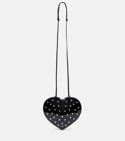 Alaïa Le Caur Studded Leather Crossbody Bag In Black