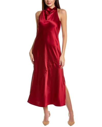 Anne Klein Women's Twist-neck Halter Midi Dress In Red