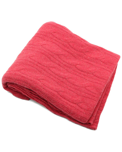 Portolano Cable Knit Throw In Red