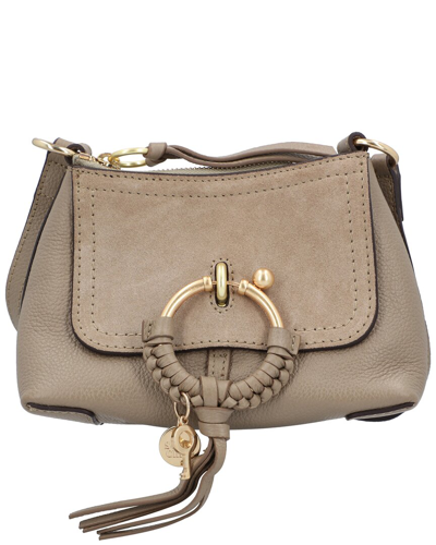 See By Chloé Leather Crossbody With Front Flap In Beige