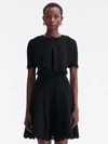 Shop Oscar De La Renta Short Sleeve Scalloped Cardigan In Black