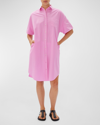 LMND CHIARA SHORT-SLEEVE BUTTON-FRONT SHIRT DRESS