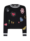 Alice And Olivia Gleeson Icon Patch Pullover In Multi Black