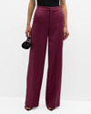 L AGENCE LIVVY MID-RISE STRAIGHT-LEG HOUNDSTOOTH TROUSERS