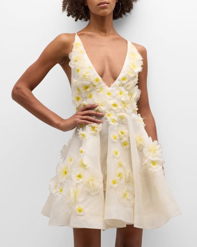 Zimmermann Matchmaker Daisy Mini Dress In Neutral