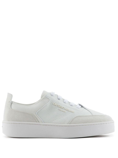 Ea7 Lace-up Platform Sneakers In White