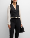 Nili Lotan Ismael Pinstripe Tailored Vest In Black