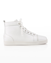 Christian Louboutin Louis Orlato Full-grain Leather High-top Sneakers In White
