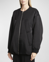 Proenza Schouler Ray Oversized Bomber Jacket In Black