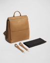 Mina Baie Harper Leather Bundle Diaper Bag In Tan