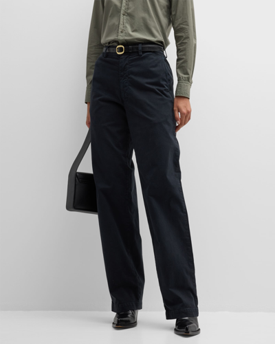 Nili Lotan Eliot Straight-leg Boy Trousers In Midnight