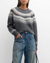Nili Lotan Genevive Intarsia Alpaca Sweater In Grey Fair Isle