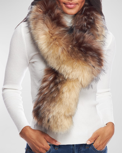 Fabulous Furs Faux Fur Loop Scarf In Arctic Wolf