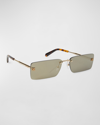 Off-white Men's Riccione Metal Rectangle Sunglasses In Gold