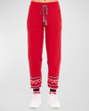 The Upside Keystone Jojo Embroidered Sweatpants In Bordeaux