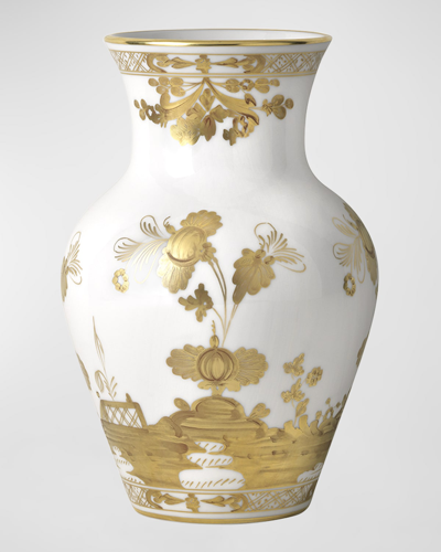 Ginori 1735 Oriente Italiano Ming Vase In Gold