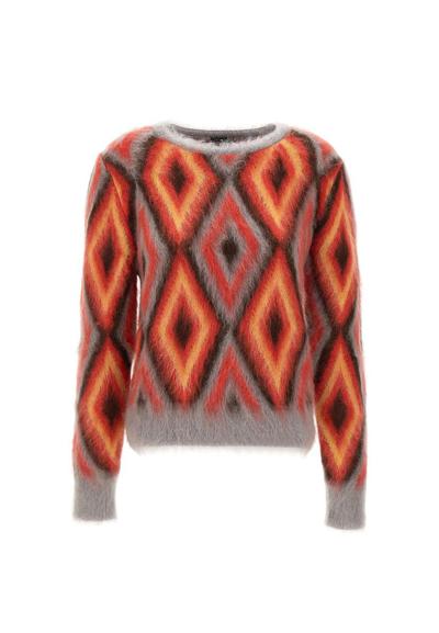 Etro Geometric Mohair Blend Sweater In Multicolour