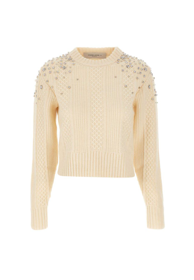Golden Goose Cream Virgin Wool Journey Sweater In White