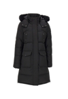 Moose Knuckles Onyx Causapscal Shearling Trim Down Parka In Black