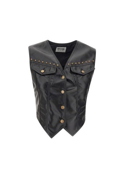 Moschino Jeans Vest With Buttons In Black