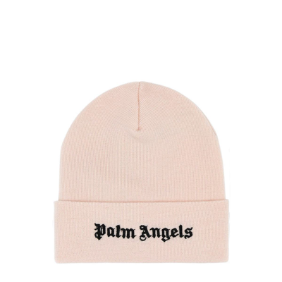 Palm Angels Man Powder Pink Cotton Beanie Hat In 0410