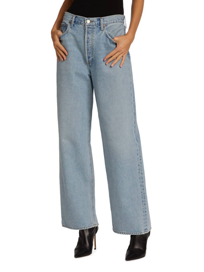 Agolde Low Slung Baggy Jeans In Libertine In Light Blue
