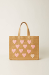 Btb Los Angeles Embroidered Heart Beach Tote Bag In Multi