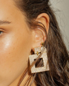LUV AJ THE PAVE BOX HOOPS EARRINGS IN GOLD