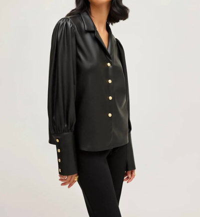 Fifteen Twenty Faux Leather Shirt In Black