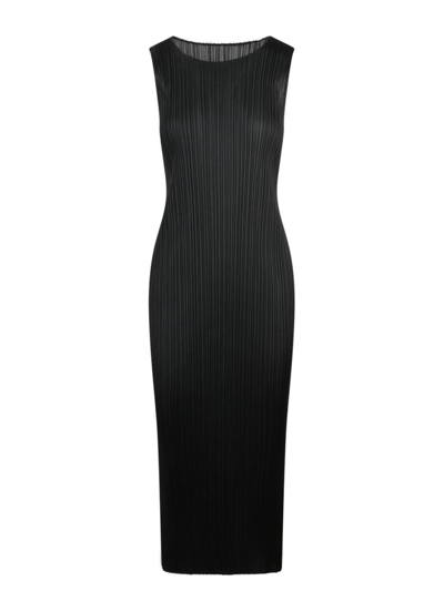 ISSEY MIYAKE PLEATS PLEASE BY ISSEY MIYAKE PLEATED SLEEVELESS DRESS