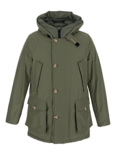 Woolrich Arctic Hooded Down Coat In Tundra Grey