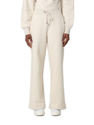 Woolrich Logo Fleece Sweatpant Fleece Trousers White  Woman