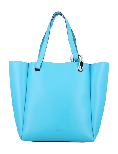 Jw Anderson Chain Cabas Logo Detailed Tote Bag In Blue