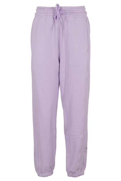 Adidas By Stella Mccartney Logo Printed Drawstring Track Trousers In Purple