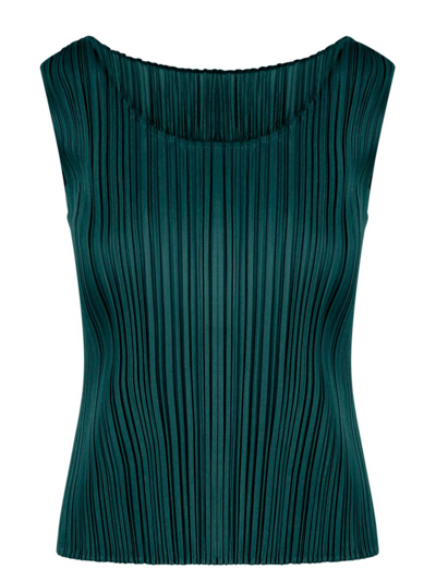Issey Miyake Pleats Please By  Pleated Short In Green