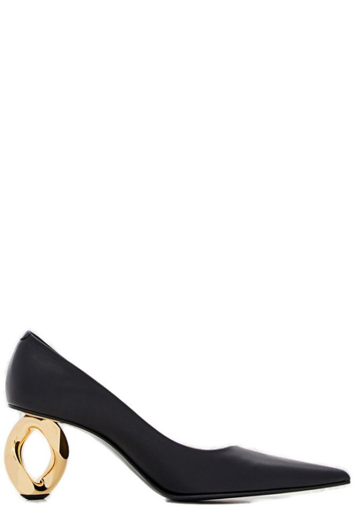 Jw Anderson J.w. Anderson 75mm Chain Heel Leather Pumps In Black
