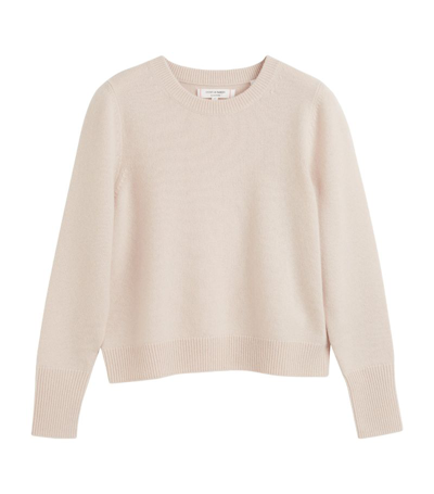 Chinti & Parker Grey Cropped Cashmere Sweater In Bone