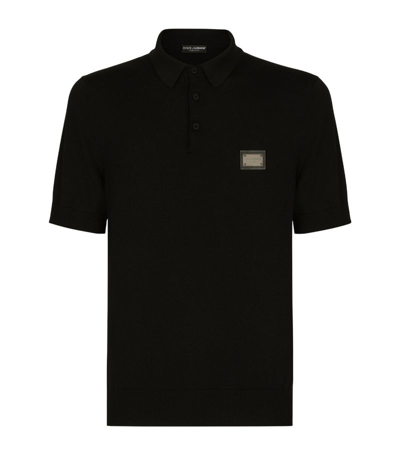 Dolce & Gabbana Wool Polo Shirt In Black