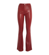 L Agence Ruth Coated Cotton-blend Slim-leg Pants In Dark Bordeaux Coated
