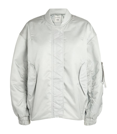 Agolde X Shoreditch Ski Club Nisa Bomber Jacket In Oyster (med Shiny Grey)