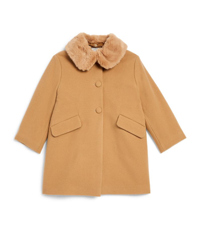 Il Gufo Kids' Virgin Wool-cashmere Pea Coat (3-12 Years) In Beige