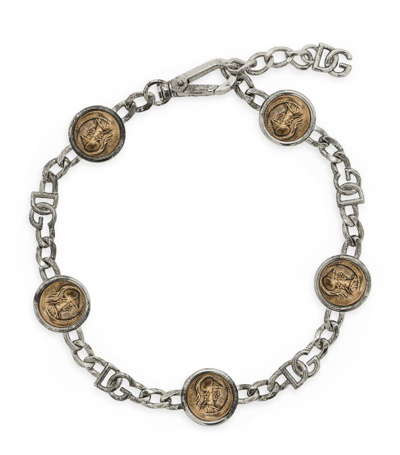 Dolce & Gabbana Necklace With Coins And Dg Logo In Multicolor
