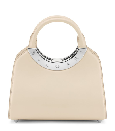 Bvlgari Small Leather Roma Top-handle Bag In White