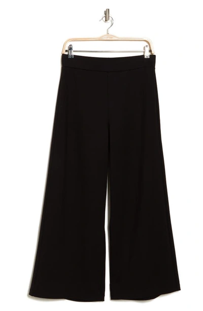 Adrianna Papell Pull-on Ponte Wide Leg Pants In Black