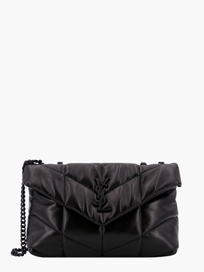 Saint Laurent Puffer Toy Quilted Leather Shoulder Bag In Black