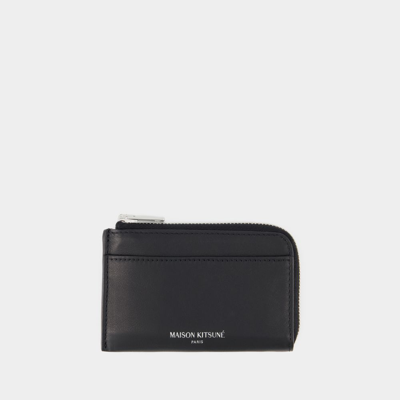 Maison Kitsuné Zipped Card Holder - Maison Kitsune - Leather - Black