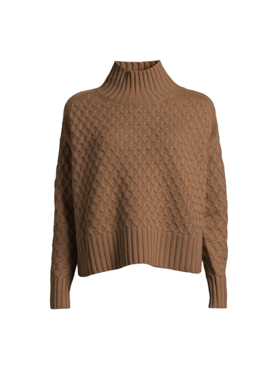 Max Mara Studio Valdese - Wool And Cashmere Turtleneck Jumper In Camel